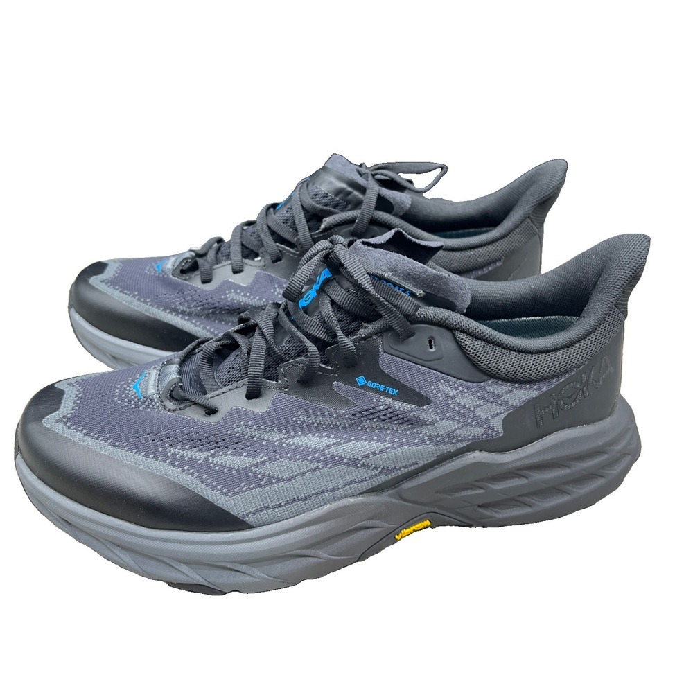 Hoka One One Speedgoat 5 GTX SPIKE Black Trail Running Shoes Mens Size 8.5 D NEW